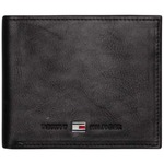 Tommy Hilfiger usnjena denarnica Johnson Mini - črna. Mala denarnica iz kolekcije Tommy Hilfiger. Model izdelan iz naravnega usnja.