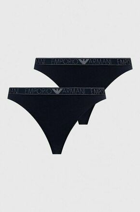 Tangice Emporio Armani Underwear mornarsko modra barva - mornarsko modra. Tangice iz kolekcije Emporio Armani Underwear. Model izdelan iz enobarvne pletenine.