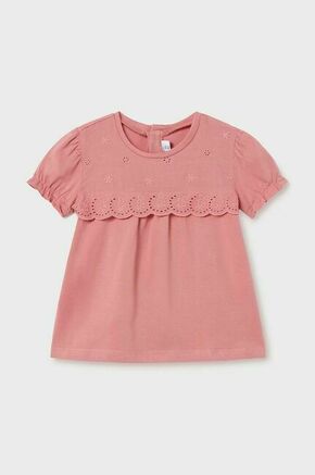 Majica za dojenčka Mayoral roza barva - roza. Majica za dojenčka iz kolekcije Mayoral. Model izdelan iz enobarvne tkanine.