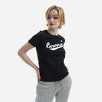 Converse bombažna majica - črna. T-shirt iz zbirke Converse. Model narejen iz tanka, rahlo elastična tkanina.