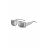 Sončna očala HUGO siva barva - siva. Sončna očala iz kolekcije HUGO. Model z enobarvnimi stekli in okvirji iz plastike. Ima filter UV 400.