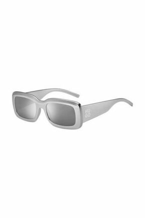 Sončna očala HUGO siva barva - siva. Sončna očala iz kolekcije HUGO. Model z enobarvnimi stekli in okvirji iz plastike. Ima filter UV 400.