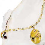 Lampglas Izvirna ženska ogrlica Sunny Meadow z Lampglas z 24-karatnim zlatom NP16