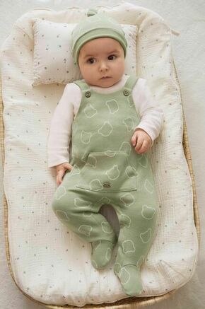 Pajac za dojenčka Mayoral Newborn - zelena. Pajac za dojenčka iz kolekcije Mayoral Newborn. Model izdelan iz mehke