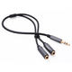 Ugreen audio kabel adapter 3.5mm M na 2x Ž, črn