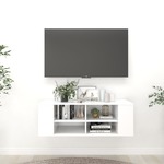 vidaXL Stenska TV omarica bela 102x35x35 cm iverna plošča