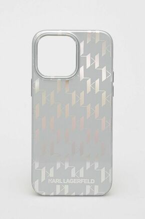 Karl Lagerfeld Ovitek za Apple iPhone 14 Pro Max – Monogram Iridescent Silver