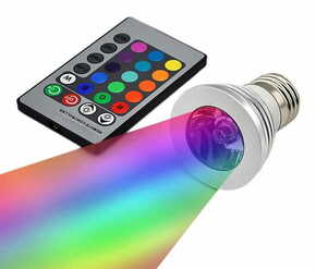 Aptel RGB LED reflektorska žarnica 3W E27 + daljinski upravljalnik