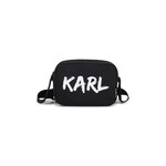 Otroška torbica za pas Karl Lagerfeld - črna. Otroška majhna torbica za okoli pasu iz kolekcije Karl Lagerfeld. Model na zapenjanje, izdelan iz ekološkega usnja.