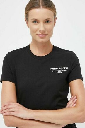 Bombažna kratka majica Puma črna barva - črna. Body iz kolekcije Puma
