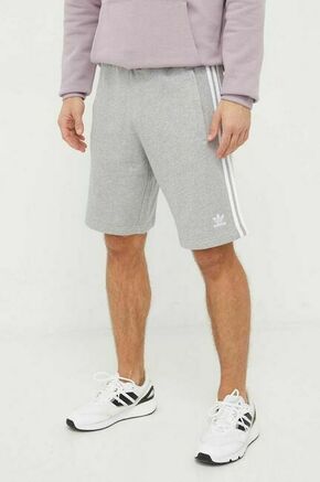 Bombažne kratke hlače adidas Originals Adicolor 3-Stripes siva barva
