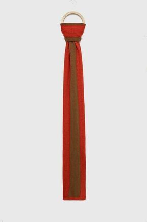 Šal s primesjo volne Sisley rdeča barva - rdeča. Šal iz kolekcije Sisley. Model izdelan iz pletenine s primesjo volne.