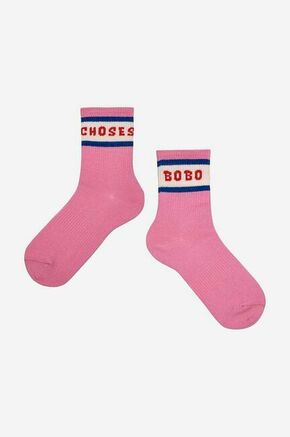 Otroške nogavice Bobo Choses roza barva - roza. Otroški Visoke nogavice iz kolekcije Bobo Choses. Model izdelan iz elastičnega materiala.