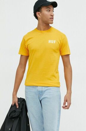 Bombažna kratka majica HUF oranžna barva - oranžna. Kratka majica iz kolekcije HUF. Model izdelan iz tanke