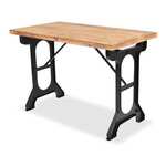 VIDAXL Jedilna miza s površino iz masivnega jelševega lesa 122x65x82 cm