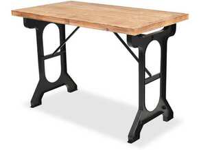 VIDAXL Jedilna miza s površino iz masivnega jelševega lesa 122x65x82 cm