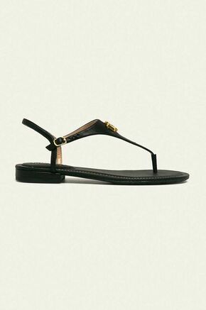 Lauren Ralph Lauren usnjeni sandali - črna. Sandali iz kolekcije Lauren Ralph Lauren. Model izdelan iz naravnega usnja.