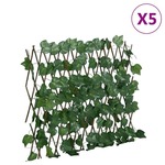 vidaXL Umetna trta raztegljiva ograja zelena 5 kosov 190x60 cm