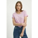 Kratka majica Sisley ženski, roza barva - roza. Kratka majica iz kolekcije Sisley, izdelana iz tanke, elastične pletenine. Model iz zračne tkanine z visoko vsebnostjo bombaža.
