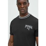 Bombažna kratka majica Puma SQUAD moška, črna barva, 678968 - črna. Kratka majica iz kolekcije Puma, izdelana iz pletenine. Model iz zračne bombažne tkanine.