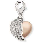 Engelsrufer Obesek iz srebrnega dvobarvnega zapestnice Srce s krilom ERC-HEARTWINGBI srebro 925/1000