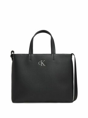 Calvin Klein Jeans Ročna torba Minimal Monogram Slim Tote26 K60K611552 Črna