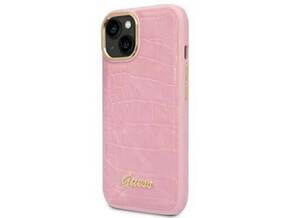 Guess Ovitek Croco Metal Kamera iPhone 14 Pink GUHCP14SHGCRHP