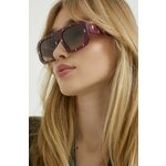 Sončna očala Moschino ženski, vijolična barva - vijolična. Sončna očala iz kolekcije Moschino. Model z enobarvnimi stekli in okvirji iz plastike. Ima filter UV 400.