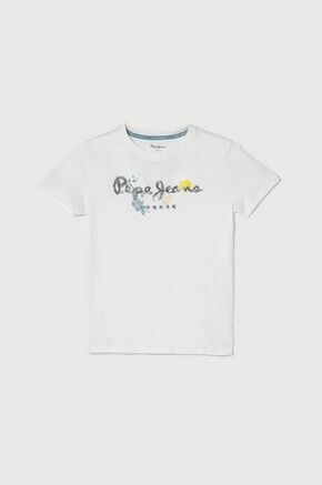 Otroška bombažna kratka majica Pepe Jeans REDELL bela barva - bela. Otroška kratka majica iz kolekcije Pepe Jeans