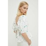Bombažna majica Barbour Summer Shop ženska, bela barva, LSH1603 - bela. Majica iz kolekcije Barbour izdelana iz vzorčaste tkanine. Model iz izjemno udobne bombažne tkanine.