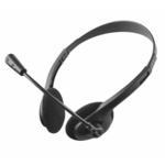 Trust Ziva Chat slušalke, 3.5 mm, črna, 89dB/mW, mikrofon