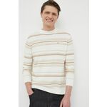 Bombažen pulover Pepe Jeans Perkin bež barva - bež. Pulover iz kolekcije Pepe Jeans. Model z okroglim izrezom, izdelan iz vzorčaste pletenine. Izjemno udoben material, izdelan iz naravnih vlaken.