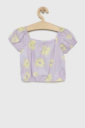 Otroška bluza iz platna GAP vijolična barva - vijolična. Otroška mikica iz kolekcije GAP. Model izdelan iz enobarvne tkanine. Ima kvadratni izrez. Izjemno zračen