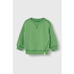 Otroški pulover United Colors of Benetton zelena barva - zelena. Otroški pulover iz kolekcije United Colors of Benetton. Model izdelan iz tanke, elastične pletenine. Izjemno udoben material.