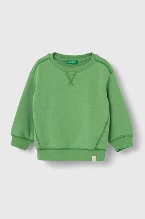 Otroški pulover United Colors of Benetton zelena barva - zelena. Otroški pulover iz kolekcije United Colors of Benetton. Model izdelan iz tanke