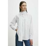 Bombažna srajca Answear Lab ženska, bela barva - bela. Srajca iz kolekcije Answear Lab, izdelana iz vzorčaste tkanine. Kolekcija je na voljo izključno na Answear.Si.