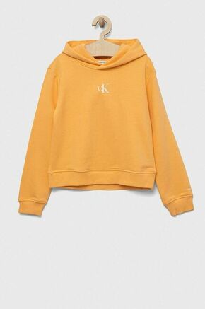Otroški pulover Calvin Klein Jeans oranžna barva