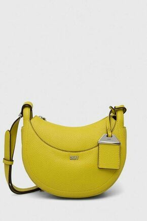 Torbica Dkny rumena barva - rumena. Majhna torbica iz kolekcije Dkny. Model na zapenjanje