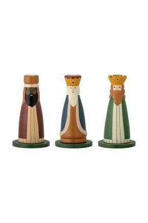 Dekorativni svečniki Bloomingville 3-pack - pisana. Dekorativni svečniki iz kolekcije Bloomingville. Model izdelan iz lesa.