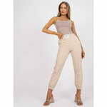 ITALY MODA Ženske hlače iz blaga z žepi JOEY beige DHJ-SP-15832.64_386082 2XL