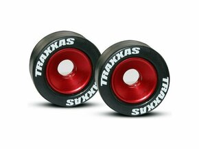 Traxxas aluminijasto podporno kolo (Wheelie) rdeče (2)