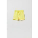 Bombažne kratke hlače za dojenčke OVS rumena barva - rumena. Kratke hlače za dojenčka iz kolekcije OVS. Model izdelan iz enobarvne pletenine.