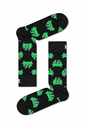 Nogavice Happy Socks Frog Sock črna barva - črna. Nogavice iz kolekcije Happy Socks. Model izdelan iz elastičnega