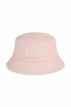 Otroški bombažni klobuk Kenzo Kids roza barva - roza. Otroške klobuk iz kolekcije Kenzo Kids. Model z ozkim robom