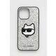 Karl Lagerfeld iphone 14 pro max 6,7" srebrn/srebrni trdi ovitek z bleščicami choupette patch