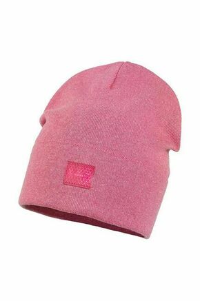 Otroška bombažna kapa Jamiks VITORIA roza barva - roza. Otroška kapa iz kolekcije Jamiks. Model izdelan iz pletenine z nalepko.