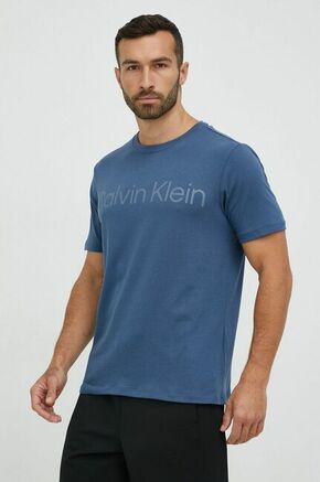 Kratka majica Calvin Klein Performance moški - modra. Kratka majica iz kolekcije Calvin Klein Performance. Model izdelan iz pletenine s potiskom.
