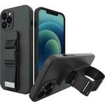 etui iz vrvi gel vrvica z vrvico za torbico za verižico samsung galaxy s21 + 5g (s21 plus 5g) črna