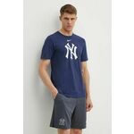 Kratka majica Nike New York Yankees moška, mornarsko modra barva - mornarsko modra. Kratka majica iz kolekcije Nike, izdelana iz tanke, elastične pletenine. Model iz tkanine, ki je izjemno prijetna na otip.