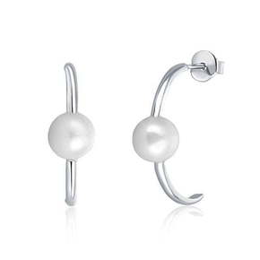 JwL Luxury Pearls Srebrni uhani s pravimi biseri JL0617
